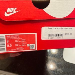 Nike Dunk Iron Ore Brand New !